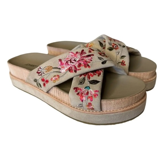 JOHNNY WAS Viviana Band Sandal with floral embroidery- Women’s Size 8.5 - Picture 1 of 6